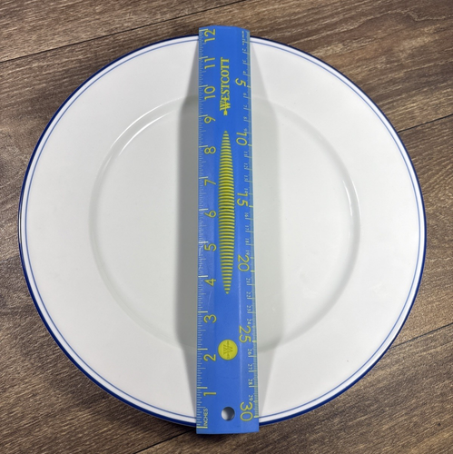 12” Apilco France Porcelain Dinner Plate Blue Bands - Picture 2 of 4