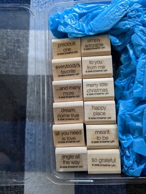 Stampin' Up! Retired 2006 ''Cute Converse'' Set 12 Wood mounted Sayings Verses New