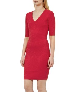 red v neck dress uk