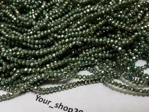 80 Faceted 3mm Rondelle Opaque Crystal Glass Loose Beads Jewellery making - Picture 50 of 59