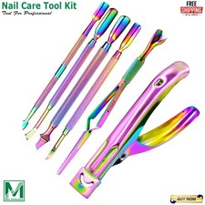 Cuticle Acrylic Clipper Nail Pusher UV Gel Remover Pincher Magic Wand PusherSet