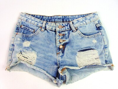 FB Sister Women's Ripped Denim Jean Shorts | Size S | Jeans Hot Pants