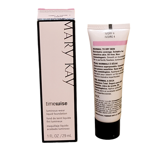 Mary Kay Timewise Luminous-Wear Liquid Foundation Ivory 4 New In Box 038699 - Picture 4 of 4