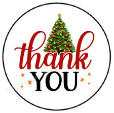 THANK YOU CHRISTMAS TREE ENVELOPE SEALS LABELS STICKERS PARTY FAVOR