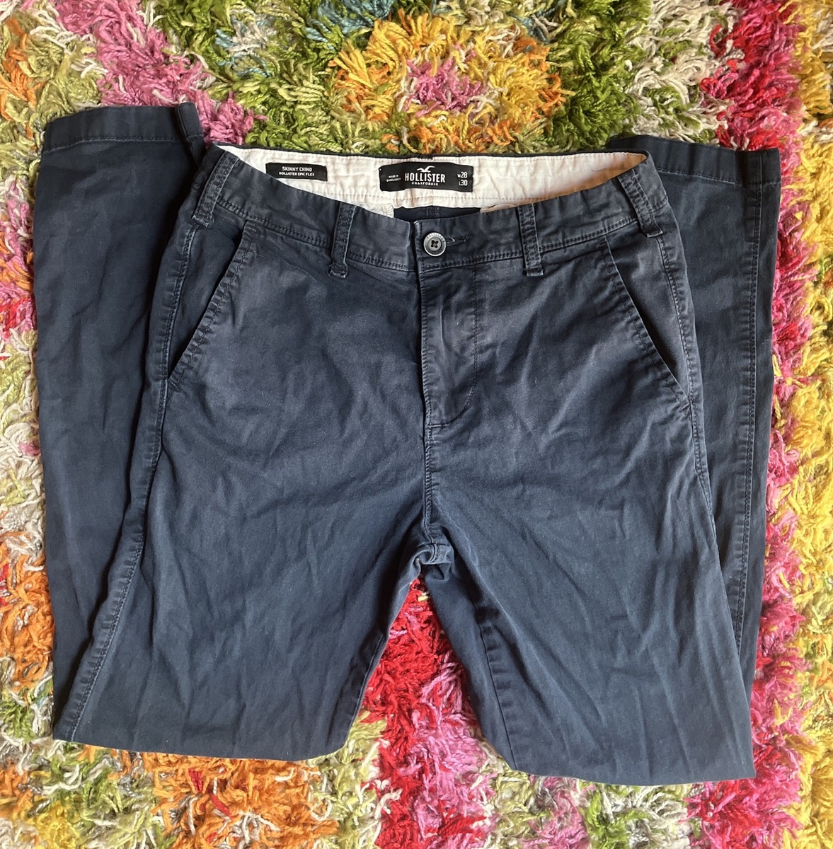 Hollister Men's Skinny Chino Pants Size 28 x 30 Blue (708) School