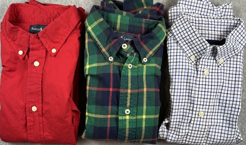 Polo Ralph Lauren Button Down Shirt Lot of 3 Boy's Size 7 Plaid Flannel Pony - Picture 2 of 23