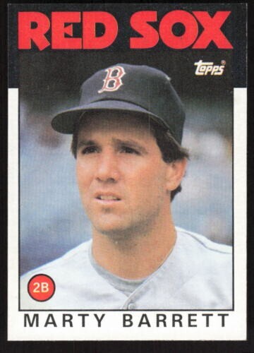 1986 Topps #734 Marty Barrett Second Base Boston Red Sox KOSTENLOSER Versand - Bild 1 von 1