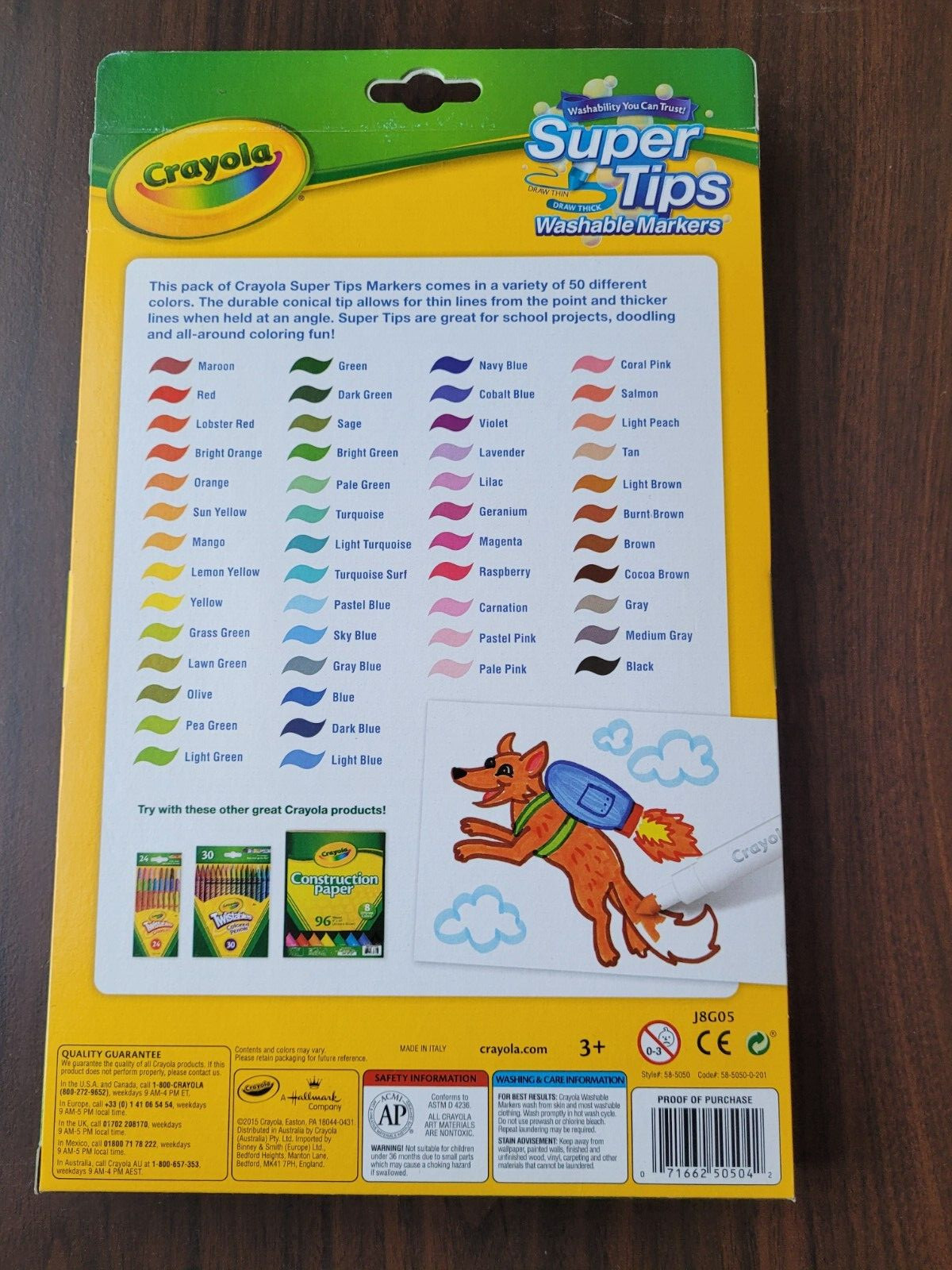 Crayola 50 Super Tips Washable Markers ~Draw Thin/Draw Thick