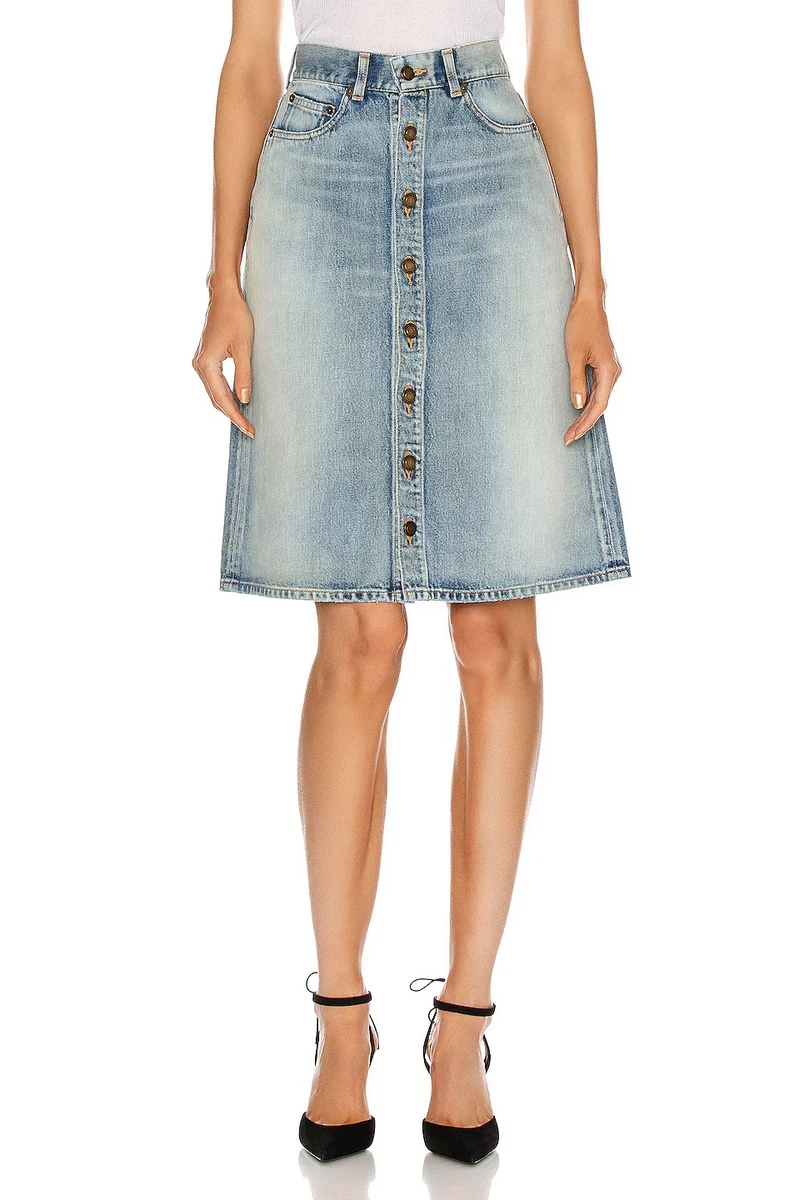 Saint Laurent Denim Regular Size Skirts for Women for sale | eBay