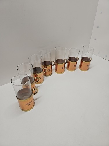 Southern Comfort Whiskey Drinking Glass Holders Beucler Copper & Brass 7pc - Picture 5 of 10