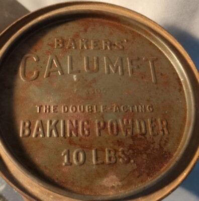 Antique / vintage 10 pound Calumet baking powder collectible tin