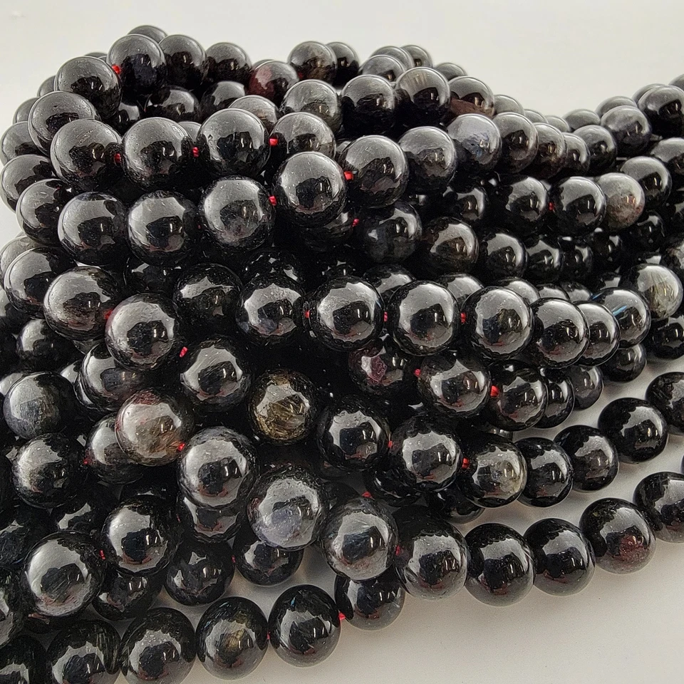 Cuentas de astrofilita doradas destello natural liso redondo cristal piedra 6 mm 8 mm 10 mm Foto 4 de 4