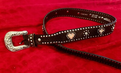 NWT Nocona brand all leather and crystal western belt s-l400.jpg main image 3