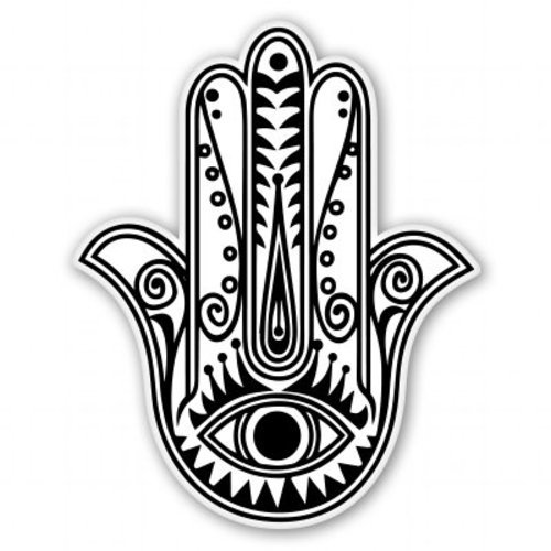 Hamsa Hand Black White Car Vinyl Sticker SELECT SIZE