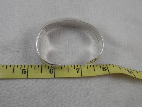 Thick Sterling Silver 925 Cuff bracelet 14mm 6.5" 26 grams - Picture 10 of 12