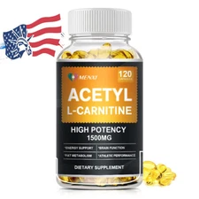 1500mg L-Carnitine Capsules High Potency Supports Energy Support 120 Softgels US