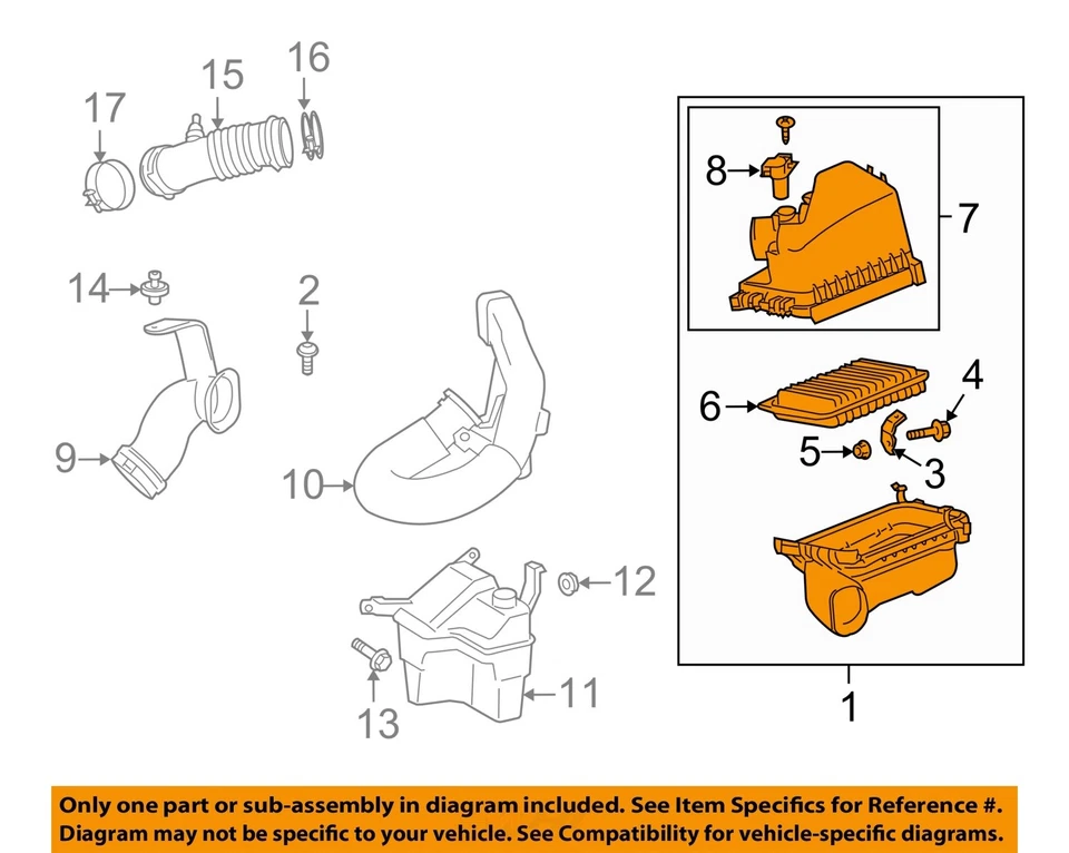 Conjunto de filtro de aire usado se adapta a: Pontiac Vibe 2009 1,8 grado A Foto 2 de 4