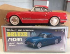 10" VOITURE friction powered metal toy car DELUXE SEDAN Chevy CORVETTE MF 316