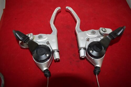 SHIMANO ST-EF30 Shifter Brake Lever SET 3x7 speeds STI combo silver NOS vintage - Picture 2 of 8