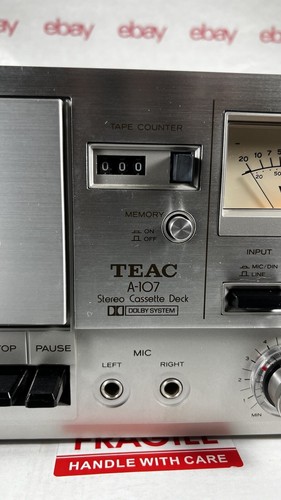 Deck cassette stereo vintage TEAC A-107 - per parti o riparazioni - venduto così com'è! - Foto 3 di 22