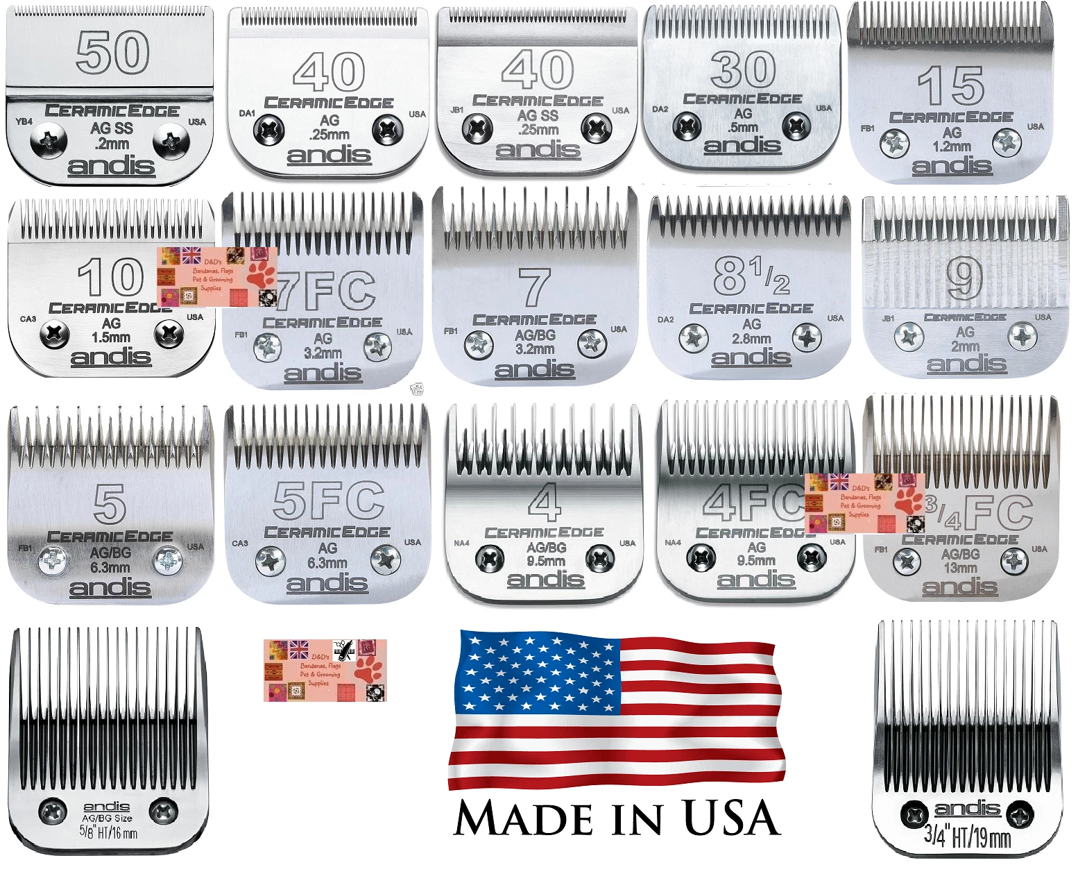 Genuine ANDIS CERAMIC EDGE Blade*Fit AGC,Oster A5,Wahl KM Clippers*Pet Grooming