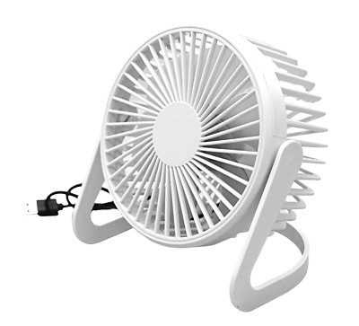 6-Inch USB Desk Fan   Portable Quiet Adjustable Angle, Home & Office White New