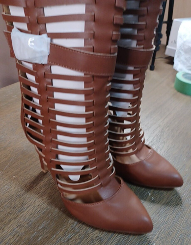 Chelsea & Zoe Primero Tall Gladiator Boots, Cognac 8.5 M Retired Style? - Bild 5 von 20