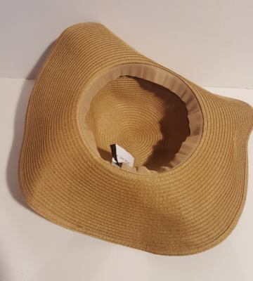 LANE BRYANT LADIES SUMMER FLOPPY FAUX STRAW SUN HAT BLACK  display picture 2