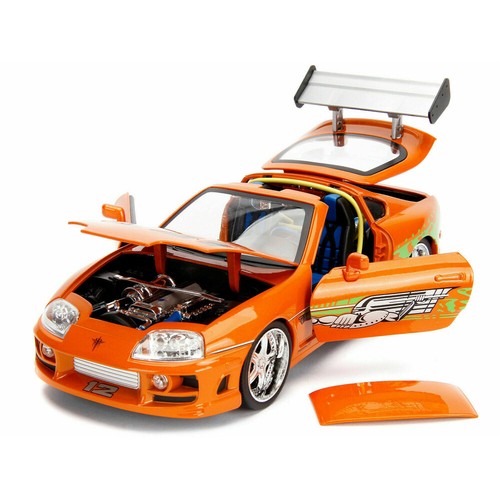 JADA 31139 FAST & FURIOUS 1995 TOYOTA SUPRA 1/18 w/ LIGHTS & BRIAN FIGURE ORANGE - 第 6/10 張圖片