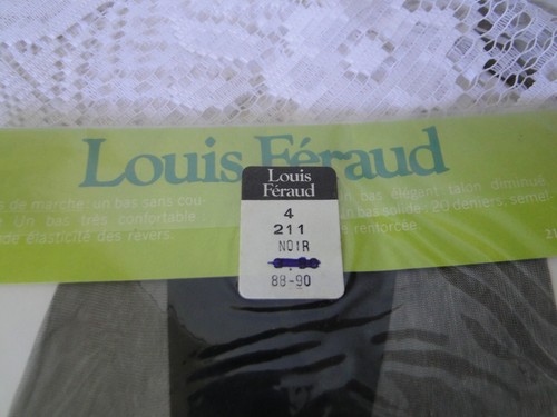 Louis Feraud Pair of Black Polyamide Stockings Size 4 Vintage - Picture 5 of 5