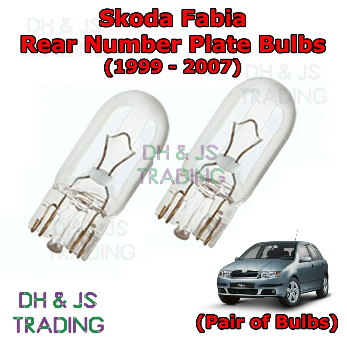 For Skoda Fabia Rear Number Plate Bulbs Reg Plate Bulb Light