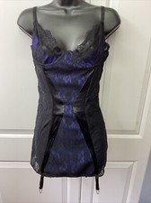 Black Lace And Blue Or Purple Lingerie Size L