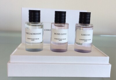 NIB Maison Dior Set of 3 Miniatures, 7.5 ml each, Cachemire, Rose Gipsy, Sakura