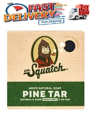 Dr. Squatch Natural Bar Soap, Pine Tar, 5 oz - Free Shipping