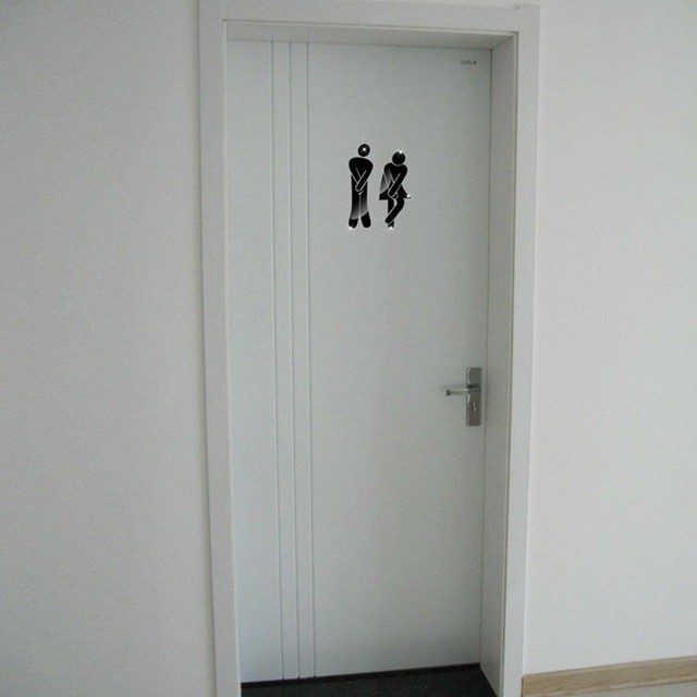 Toilet Door Sign Inspired Design Bathroom Decor Wall Art Decal