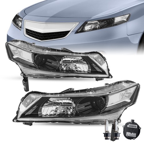 For 20092014 Acura TL Black Clear HID Ballast Headlights Assembly Pair