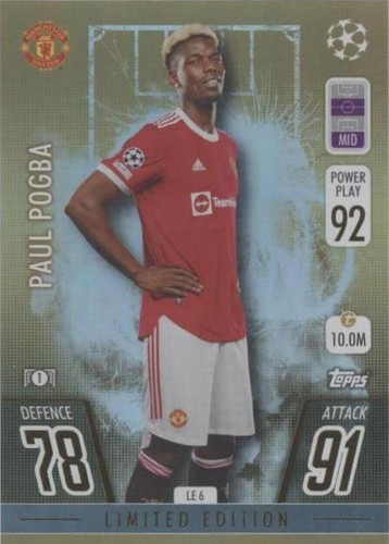 Paul Pogba 2021-22 Topps UEFA Match Attax LIMITED EDITION GOLD