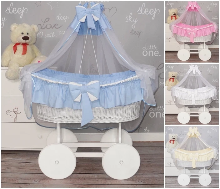 Large wicker store moses basket