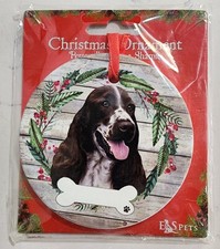 Springer Spaniel Dog Personalizable Christmas Ornament Wreath Holiday Decoration