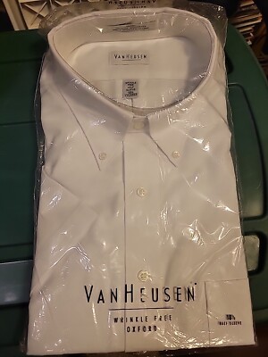 Van Heusen Dress Shirt Mens 18 1/2 Half Sleeve