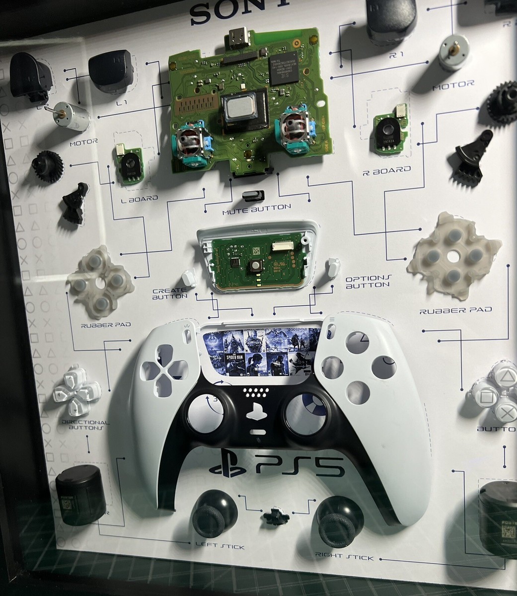 Sony PlayStation DualSense 5 Controller Teardown in shadow