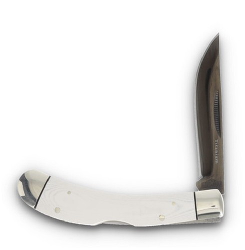 Rough Rider Tuxedo Bow Trapper pocket knife lockback titanium Micarta 30 years - Picture 2 of 8