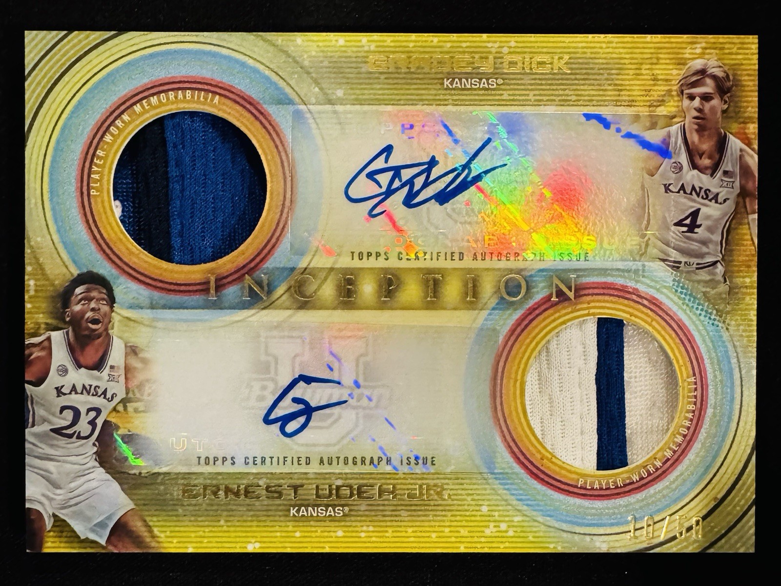 2022-23 Bowman Inception University Gradey Dick & Ernest Udeh Gold Auto /50