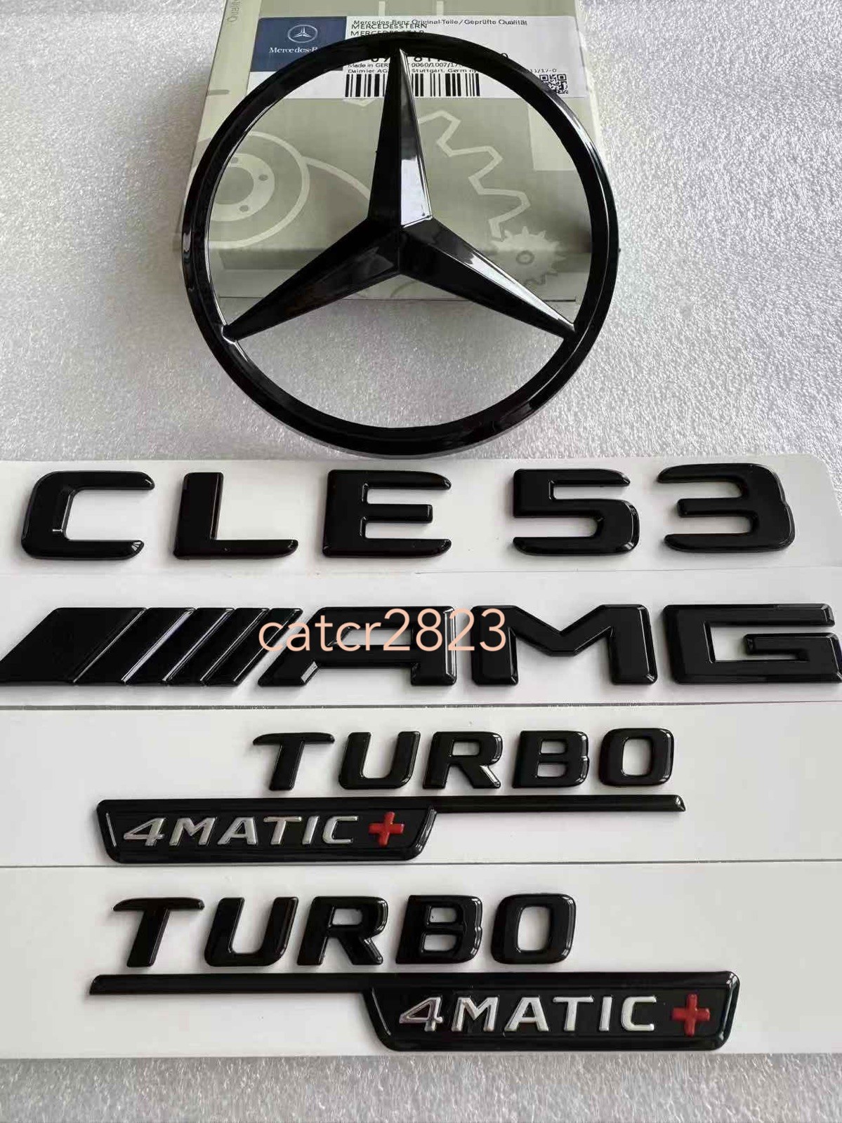 CLE53 COUPE AMG Rear Star badge & gloss Black side emblems Set For Mercedes C236