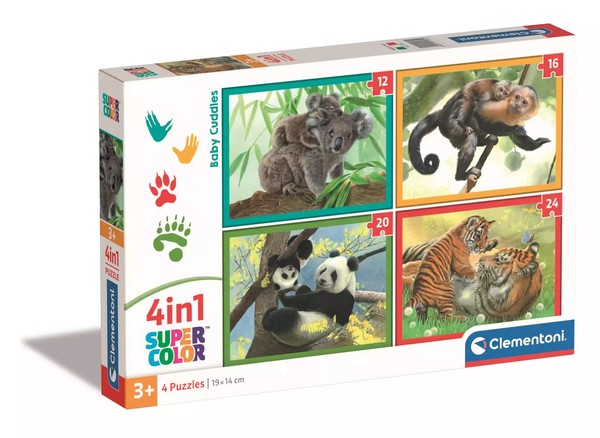 Clementoni Puzzle 4W1 ZwierzęCe Dzieciaki Przytulaki 21532 Clementoni-image