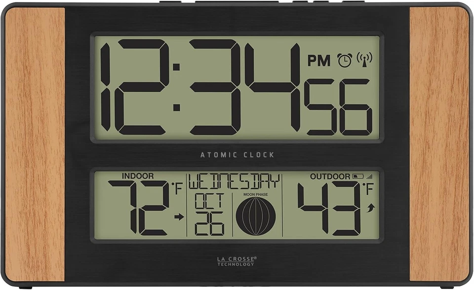 Modern Atomic Digital Clock with Outdoor Temp - Image 3 of 4