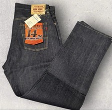 IRON HEART 666S-14 14oz Selvedge Denim Slim Straight Biker New Sz 34x36 Hemmed