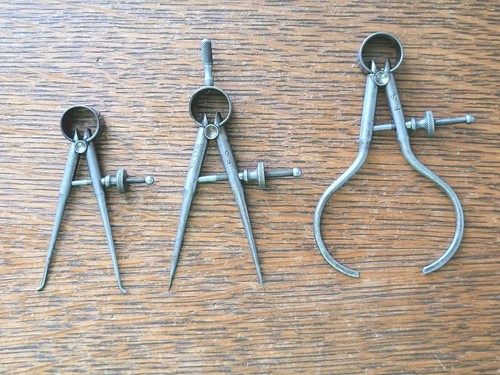 Starrett Round Leg 2 1/2" Inside Caliper , 2 3/4" Divider, 3" Outside Caliper