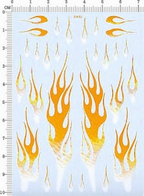 7*10cm Orange Fire Flame Markings different size Car Model Water Decal 63052