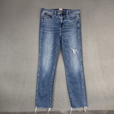J Crew Jeans Womens 29 Fits 32 Blue Vintage Straight Denim Stretch Cotton